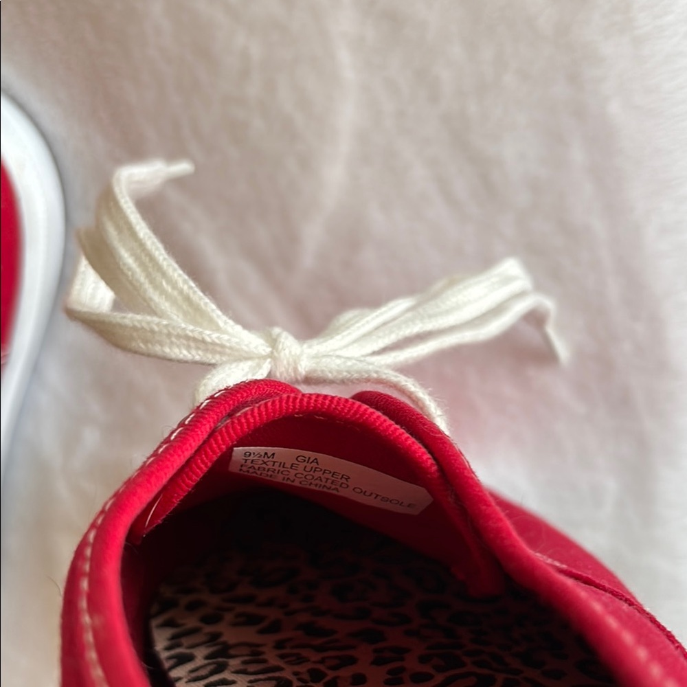 Kelly & Katie Red and White Canvas Sneakers - Picture 4 of 7